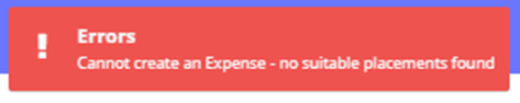 Expenses error
